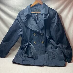 London Fog blue belted double button trench coat size extra extra large